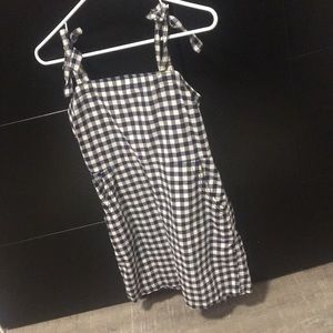 Gingham tie strap dress